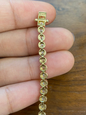 4.04CT LAB 6.5 INCHES YELLOW BEZEL TENNIS BRACELET