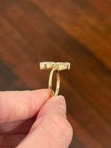 Yellow gold 2.16ct pear shaped lab diamond ring