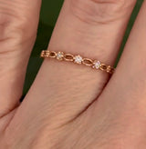Rose gold natural diamond band