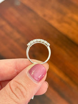 White gold pear shape lab diamond band