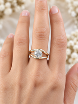 Custom Made 1cttw Round Lab Diamond Tess Knot Ring