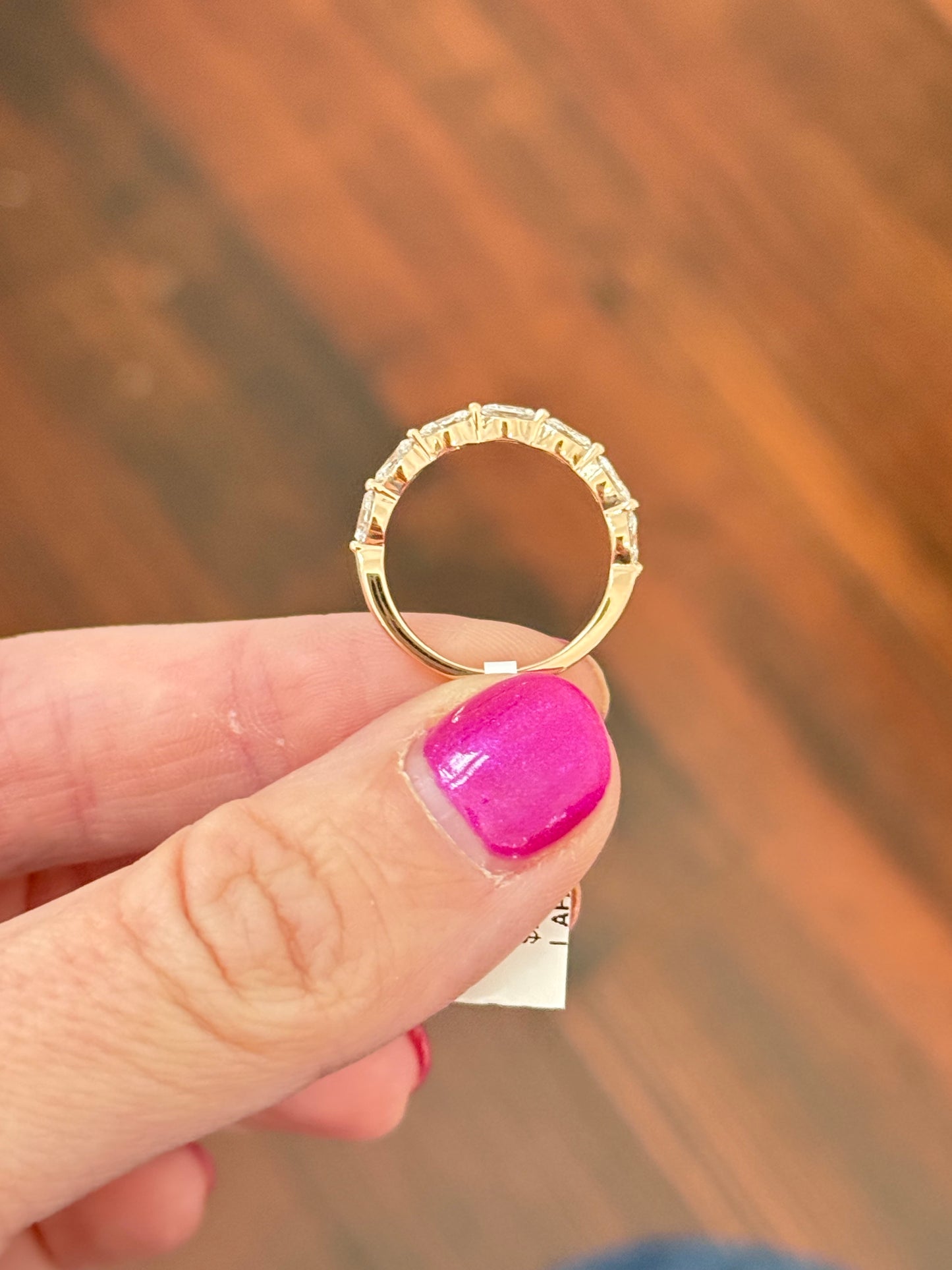 Rose gold 0.54ct marquise lab diamond band