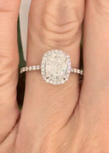 IGI certified cushion cut lab diamond ring. Center stone is 2.09cts