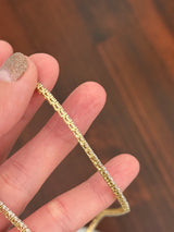 18” 4 prong yellow gold with white gold prongs 15ct lab diamond tennis necklace