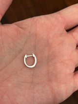 White gold 0.20ct lab diamond hoop earrings