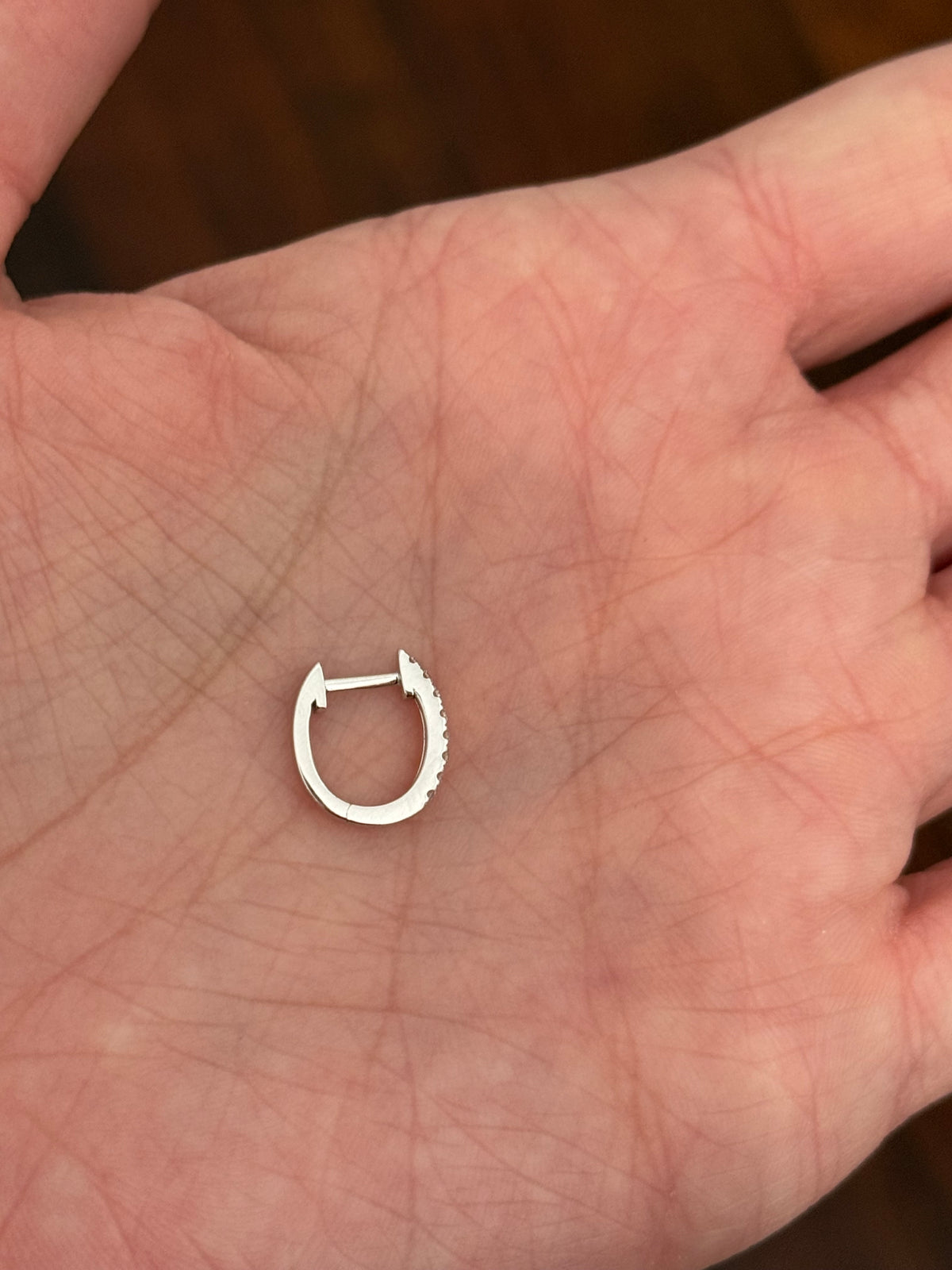 White gold 0.20ct lab diamond hoop earrings