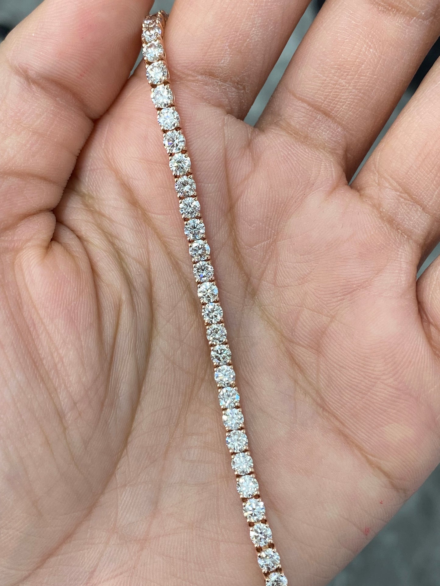 6.85 CT Lab 7 Inches Rose Tennis Bracelet