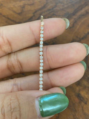 2.4 CT Lab 7 inches Rose Tennis Bracelet