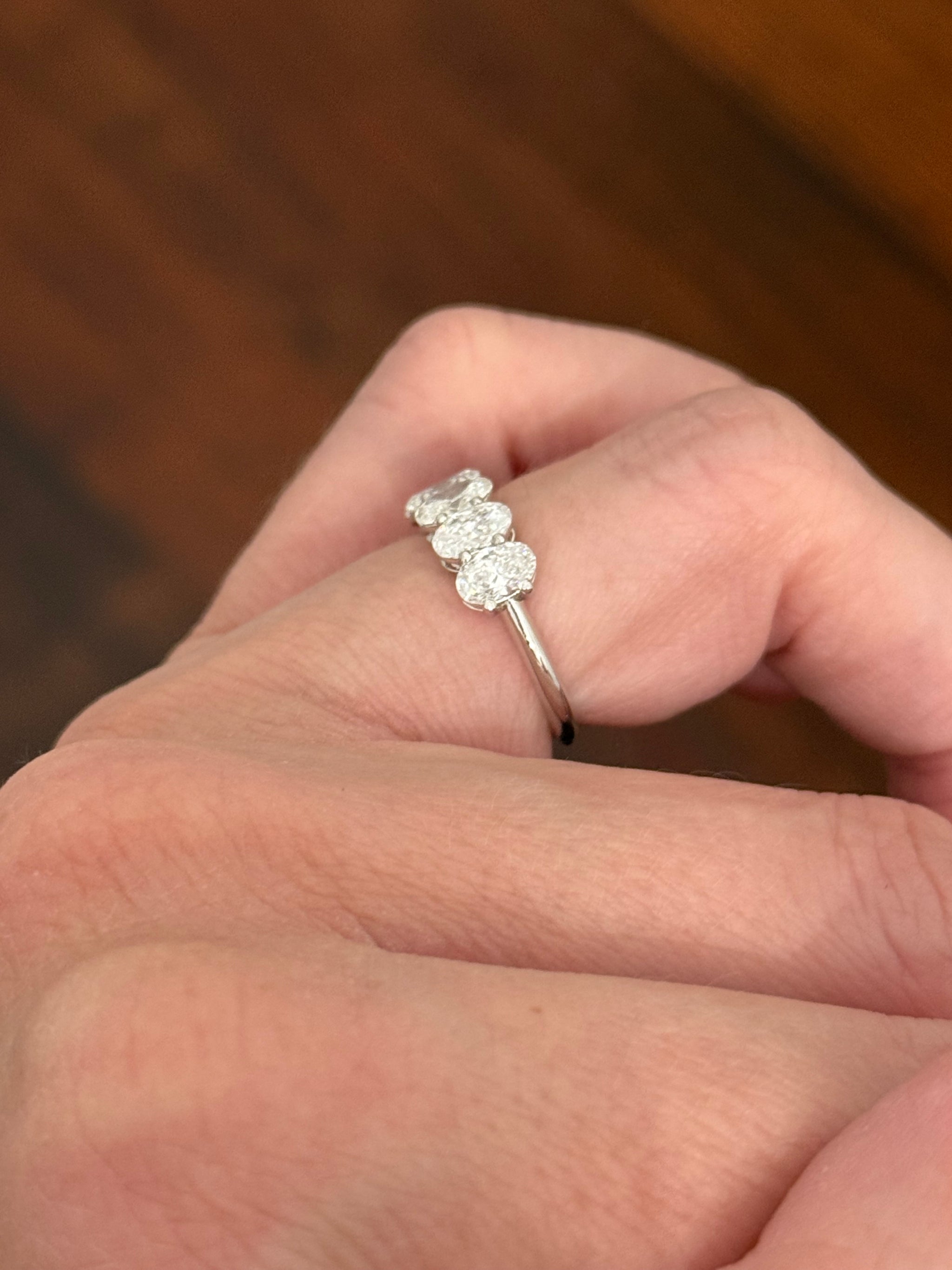 White gold 5 stone oval lab diamond ring