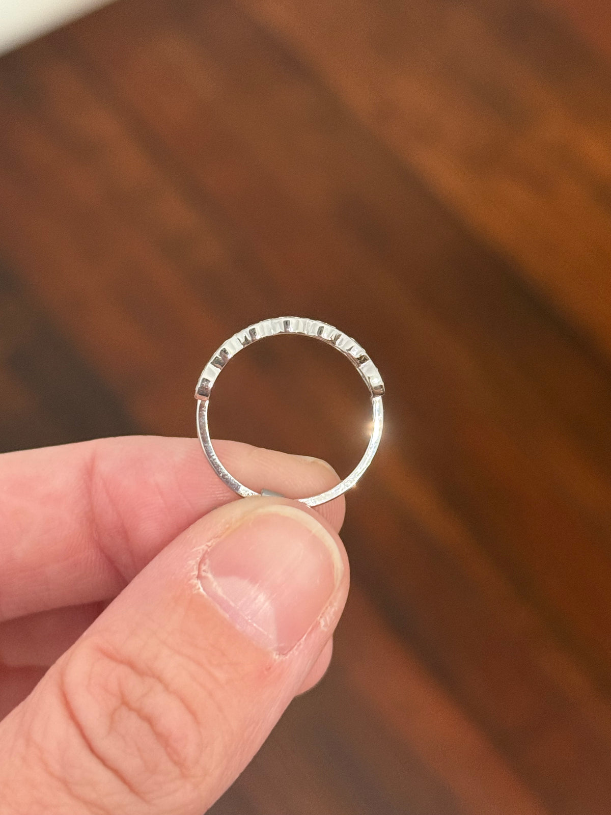 White gold lab diamond band