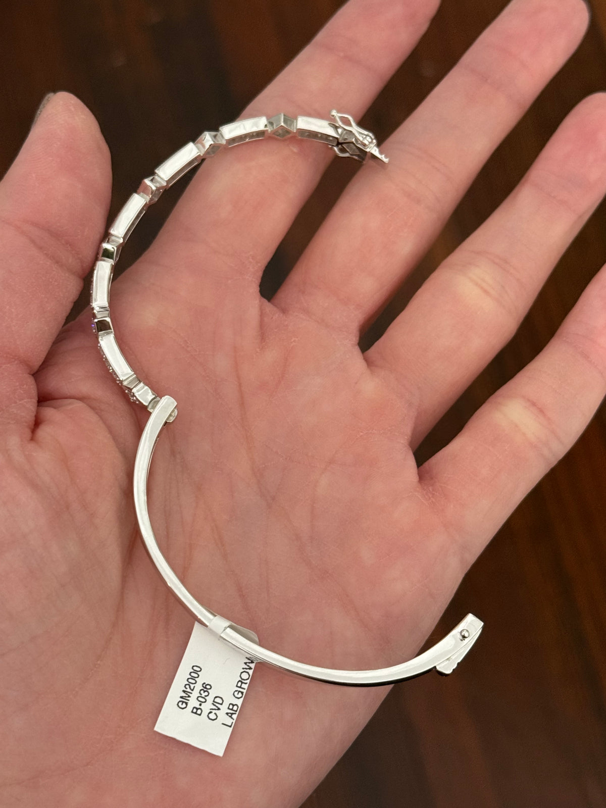 White gold 1.22ct lab diamond bracelet