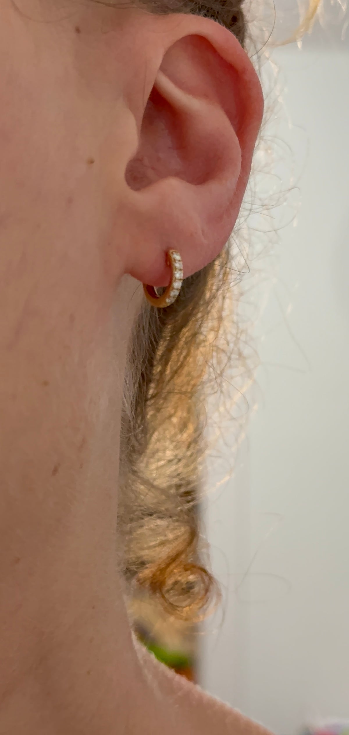 10.4mm yellow gold 0.19ct lab diamond hoop earrings
