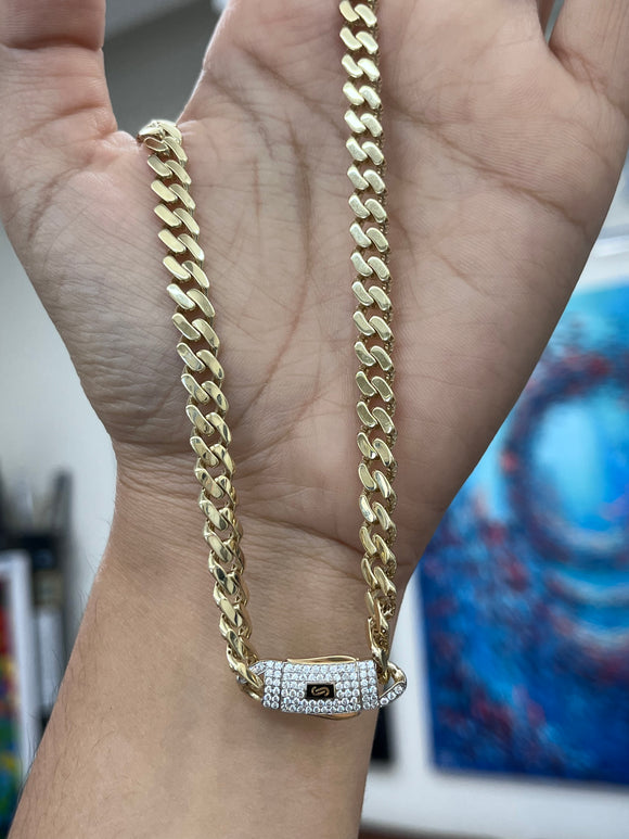 0.4 cttw 14k Gold 18 inches Cuban Chain