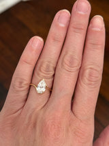 Yellow gold 2.03ct pear shaped lab diamond ring