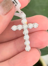IGI certified white gold 2.58ct lab diamond cross pendant