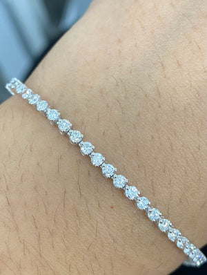 2.92 CT LAB 3 PRONGS TENNIS BRACELET