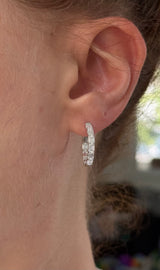 19mm white gold 2.96ct lab diamond inside out hoop earrings