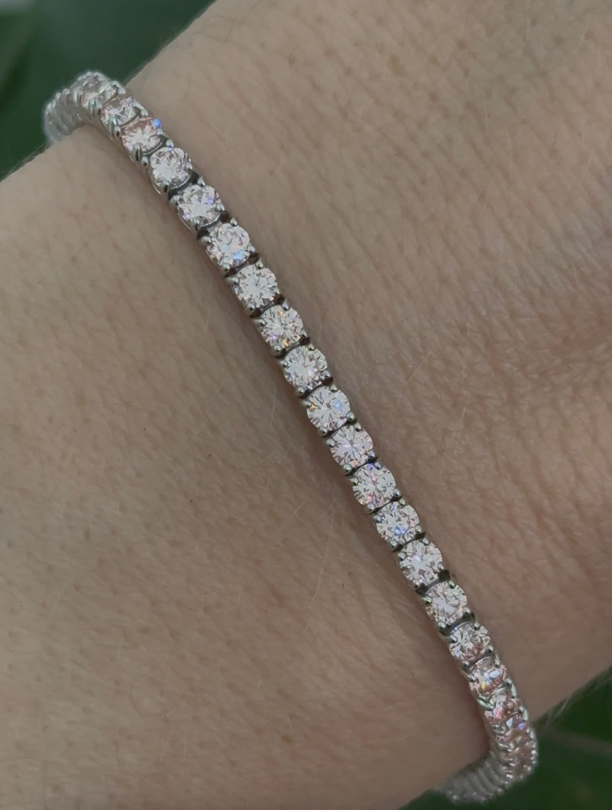 4 prong white gold 5.16ct pink lab diamond tennis bracelet