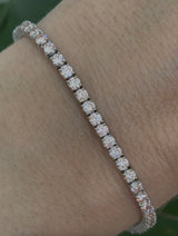 4 prong white gold 5.16ct pink lab diamond tennis bracelet