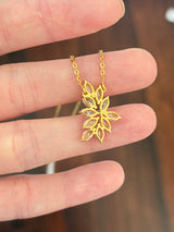 Yellow gold with white gold prongs rose cut marquise lab diamond necklace