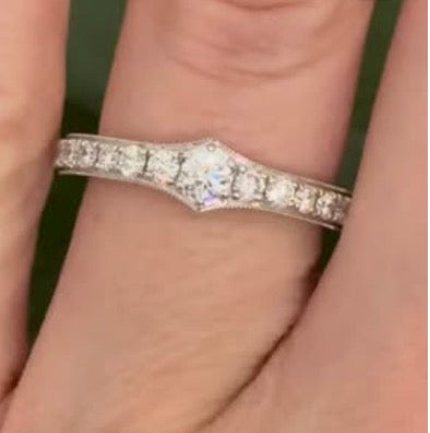 White gold lab diamond band