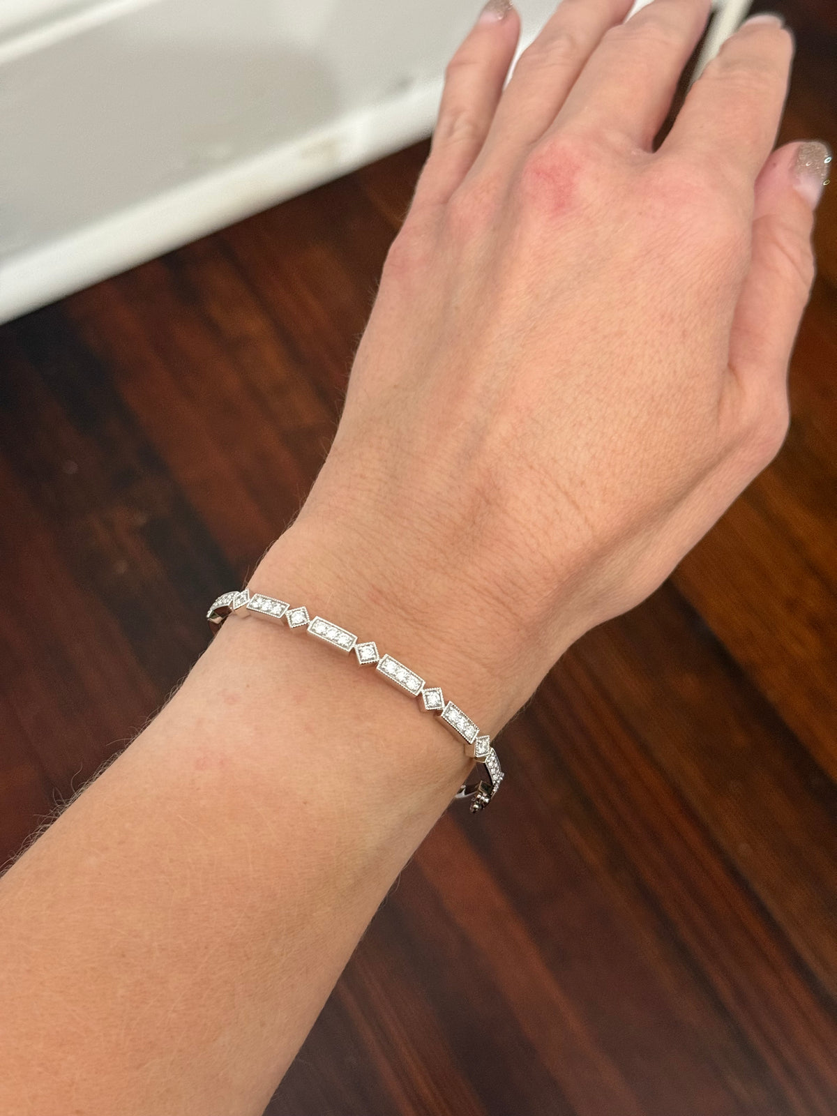 White gold 1.22ct lab diamond bracelet