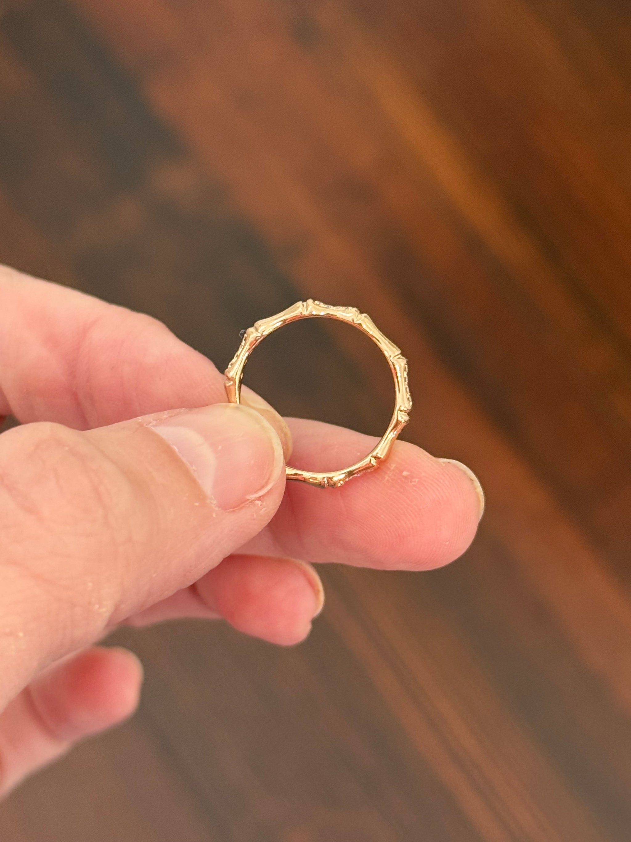 Rose gold natural diamond band