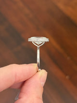 White gold oval lab diamond ring