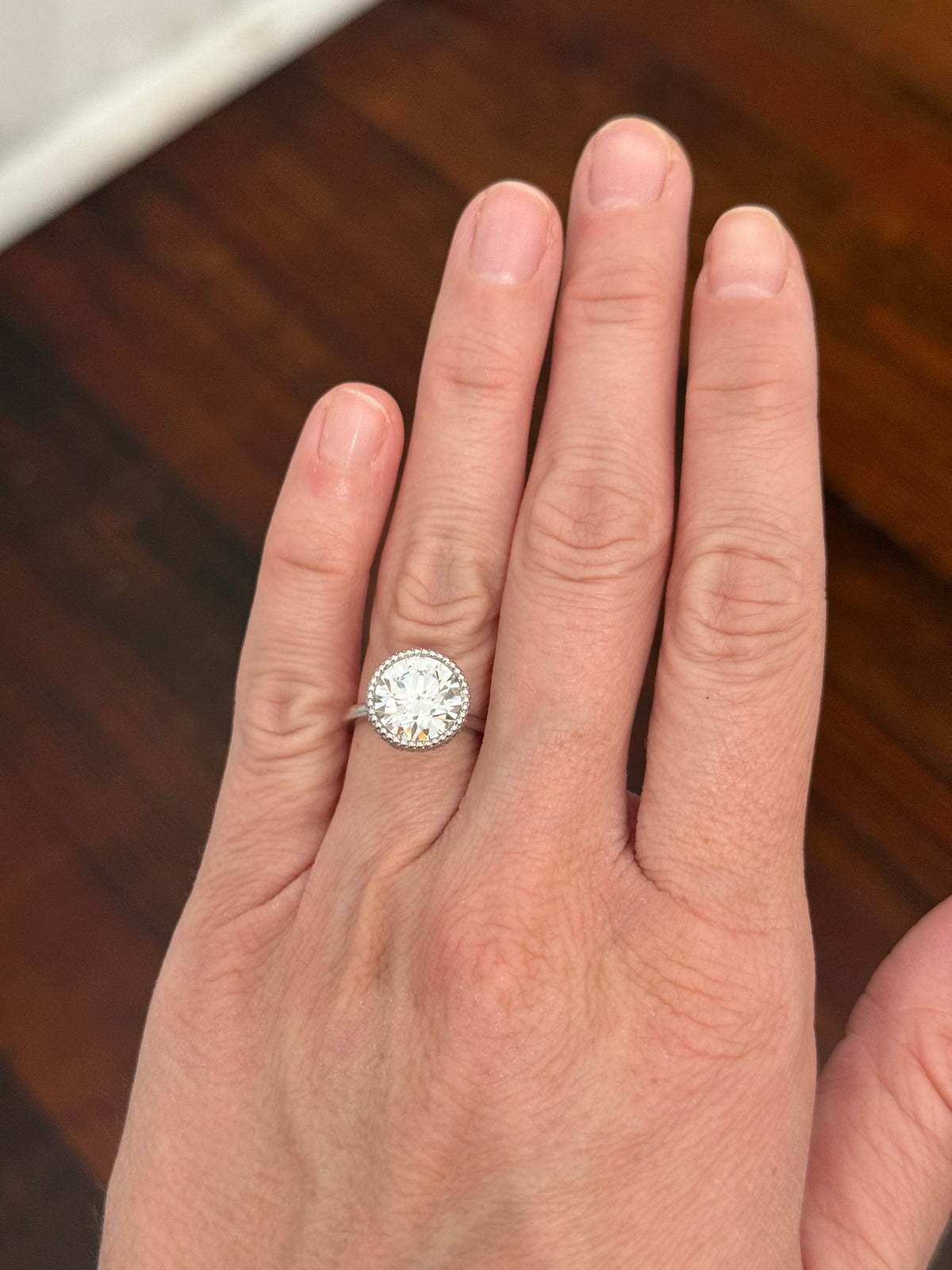 IGI certified lab diamond ring. Center stone is 3.74cts