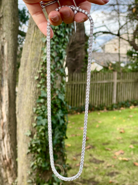 14K Lab 20.60ct FG VS/Si 18inches Tennis Necklace