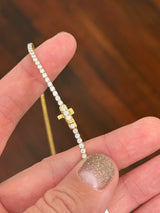 16.5” 4 prong yellow gold with white gold prongs 5.08ct lab diamond tennis necklace