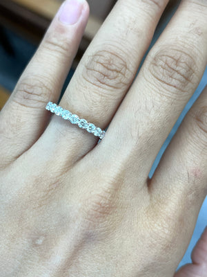 *Premade* 1.84 cttw Half Fancy Blue and Half Lab Diamonds Eternity Band