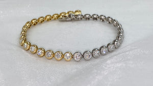 4.20 CT 6.9 INCHES PRE-LOVED NATURAL DIAMONDS BEZEL BRACELET