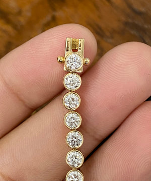 4.82 CT 6.5 inches Yellow Gold Tennis Bracelet Bezel