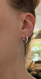 14.8mm white gold 0.77ct lab diamond hoop earrings
