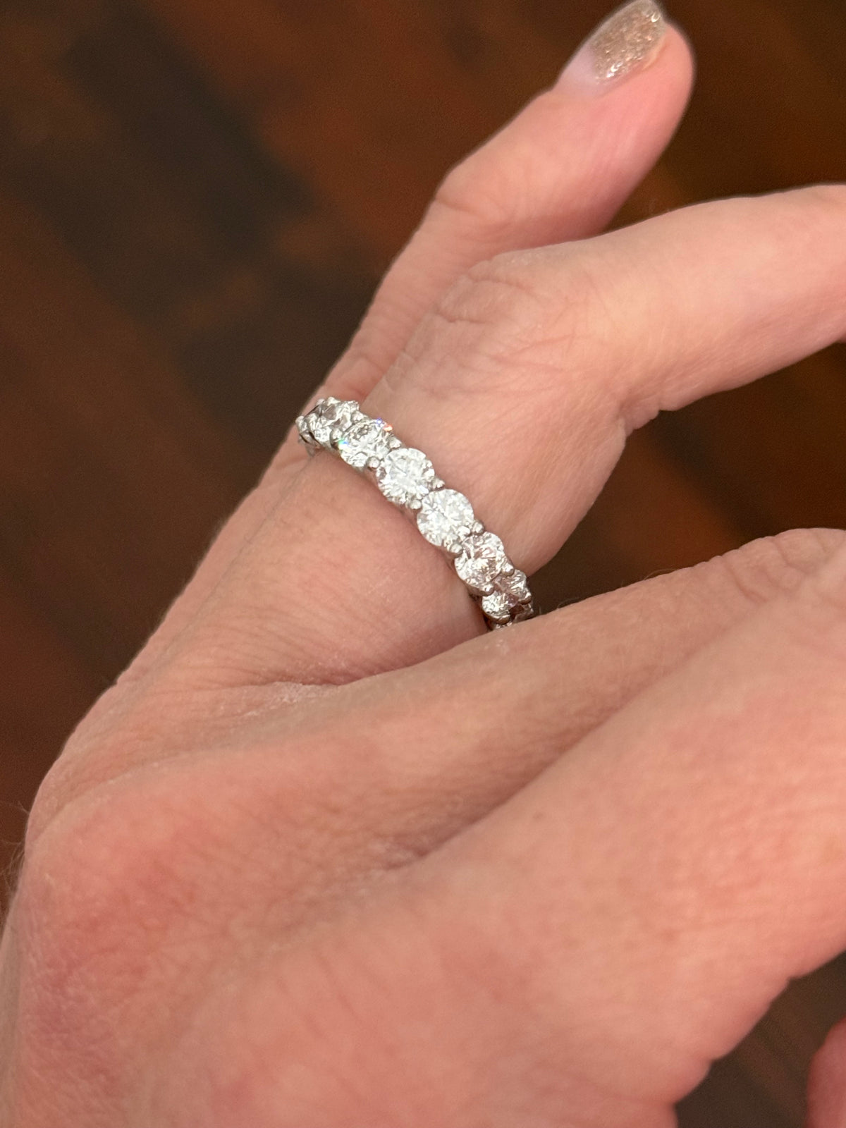 IGI certified white gold 4.13ct lab diamond eternity band