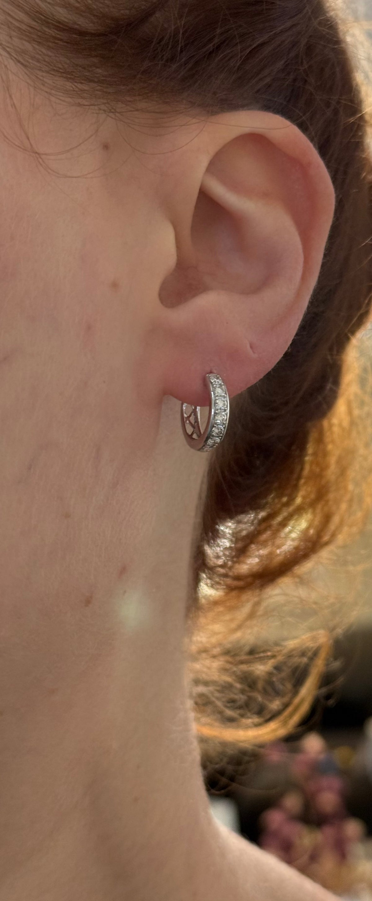 13.1mm 0.65ct natural diamond hoops earrings available in white and yellow gold