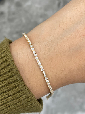 2.22 CT Lab 7 Inches Yellow Tennis Bracelet