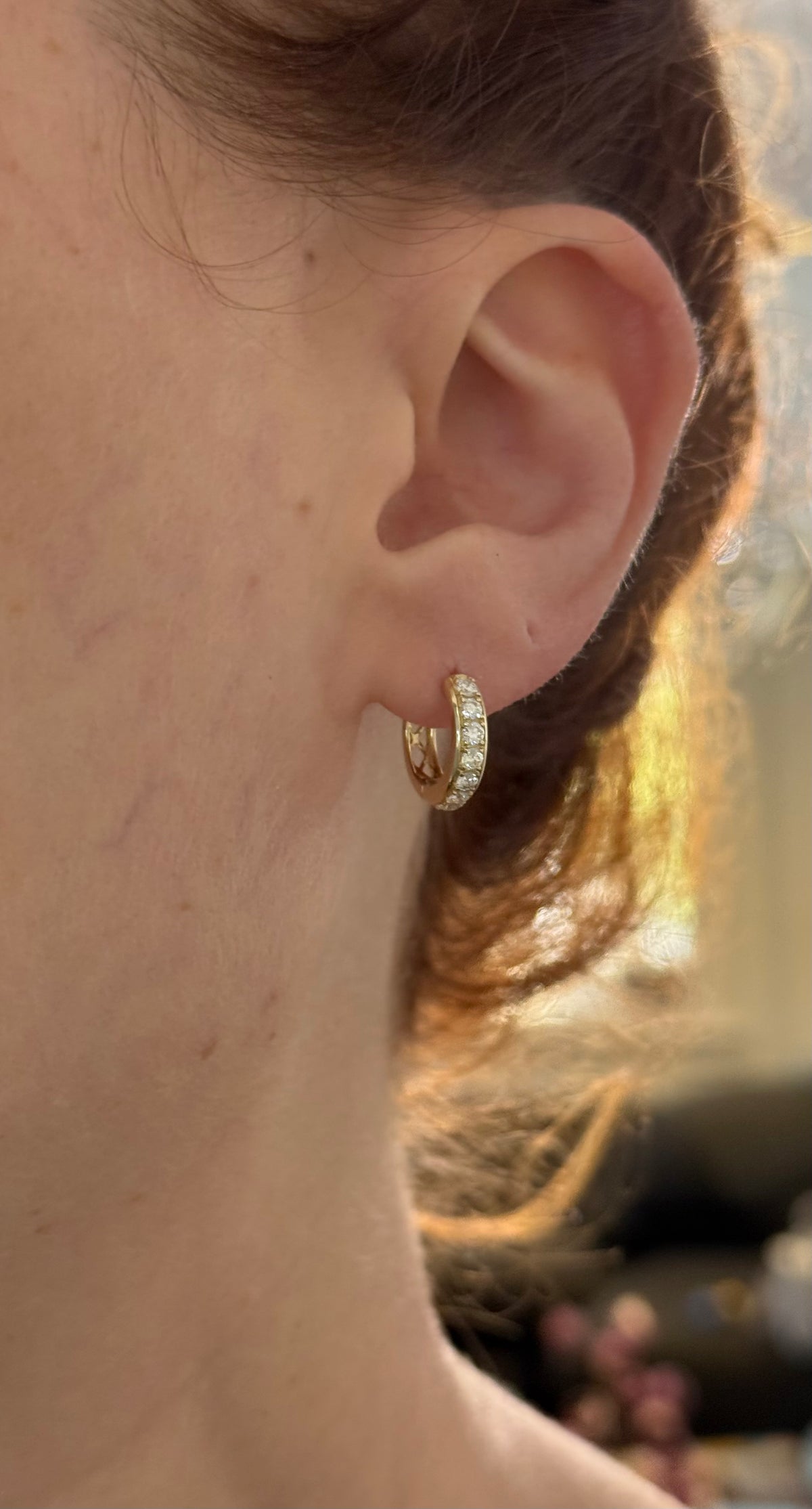 13.1mm 0.65ct natural diamond hoops earrings available in white and yellow gold