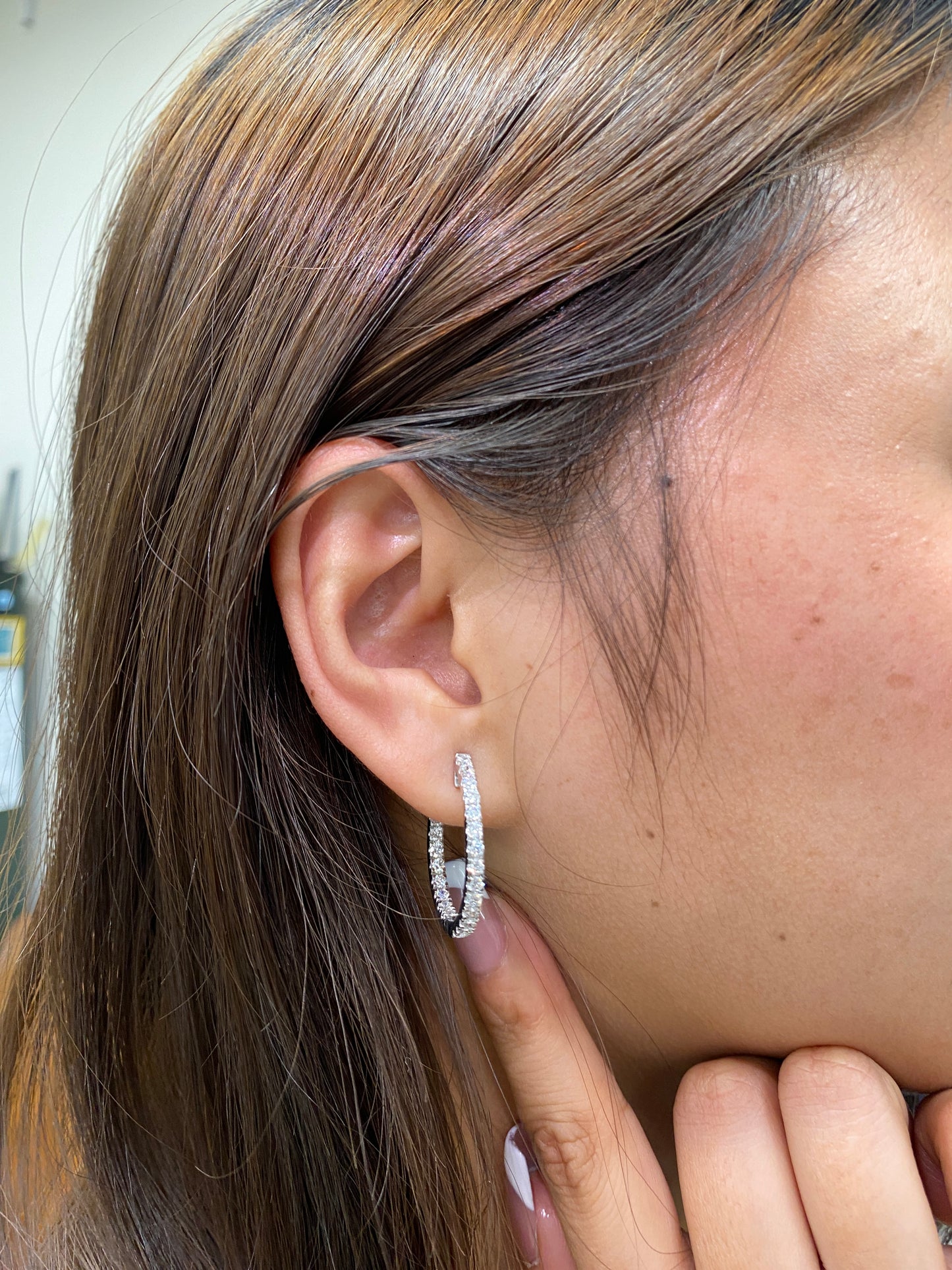 2CT Lab-Grown Diamond Sterling Silver Hoop Earrings