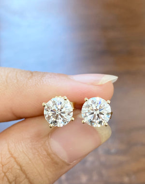 2.08 CT LAB Yellow Gold Studs