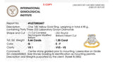 IGI certified radiant and trillion and round lab diamond ring. Center stone is 5.44cts