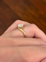 Yellow gold east west set IGI certified 2.5ct marquise lab diamond ring
