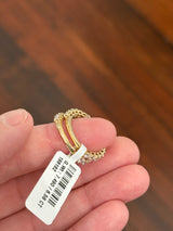 Yellow gold oval and round lab diamond ring and band set. Center stone is 6.58cts