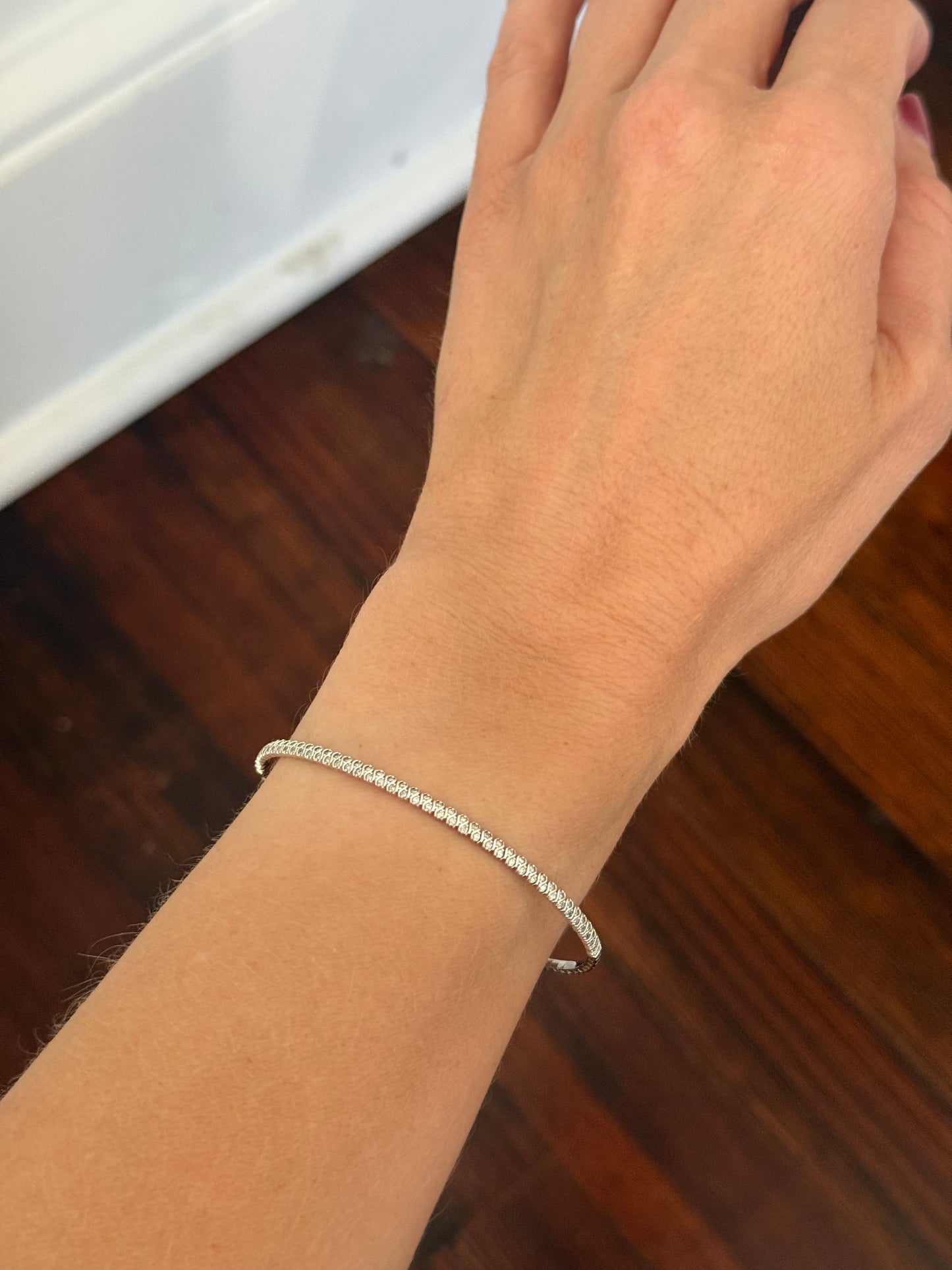 White gold 0.37ct natural diamond flex bracelet