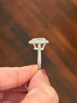 White gold pear shape and round lab diamond ring