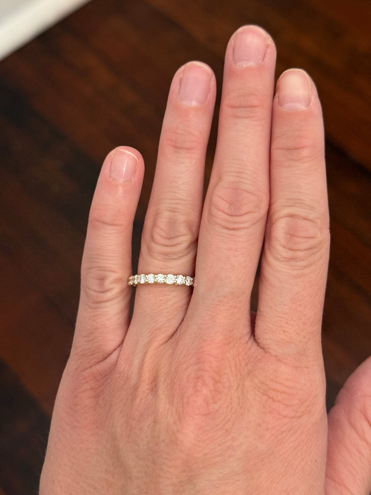 Yellow gold oval and round lab diamond ring and band set. Center stone is 5.1cts