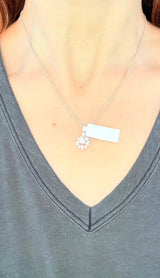 White gold trillion, pear shape and marquise lab diamond pendant