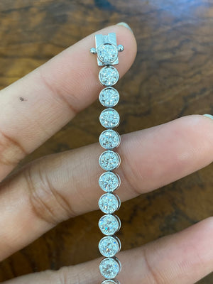 7.52 CT Lab 6.5 inches Bezel Tennis Bracelet