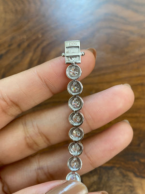 12.74 ct Lab 7.25 inches Bezel Tennis Bracelet